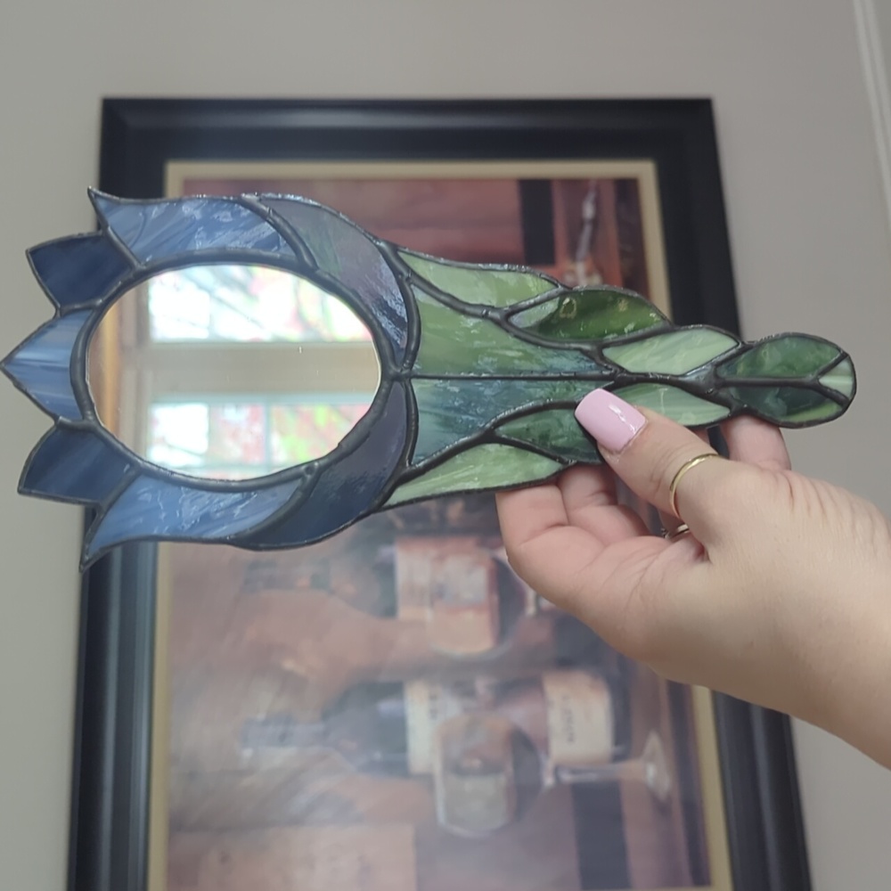 Flower Stained Glass Mirror - Picture 3 of 3
